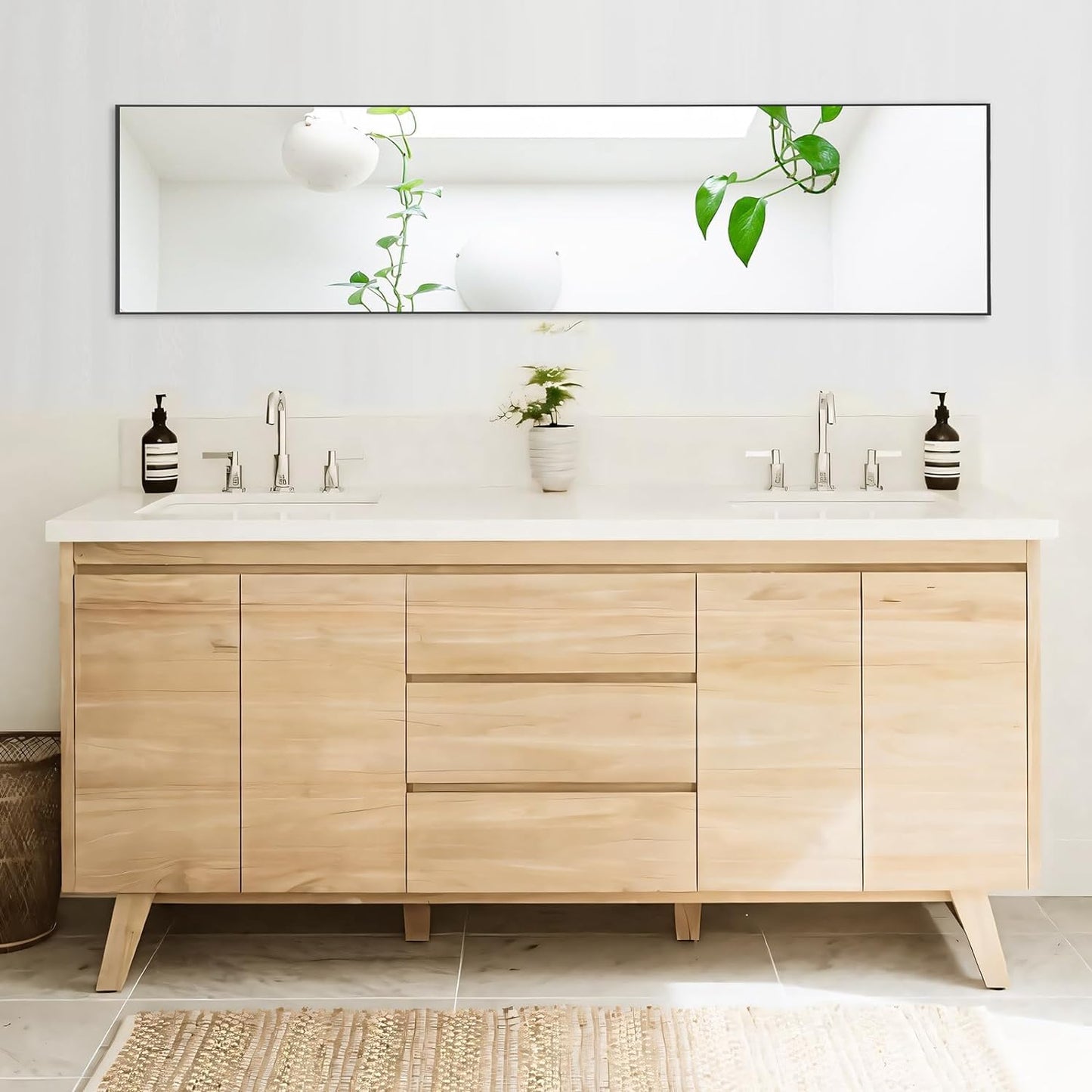 YSSOA Full Length Mirror, Floor Mirror with Stand,Wall-Mounted Dressing Mirror, Bedroom Mirror