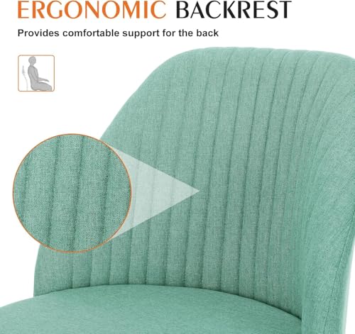 Simple Deluxe Armless Office Desk Chair, Cute Swivel Vanity Chair with Mid Back