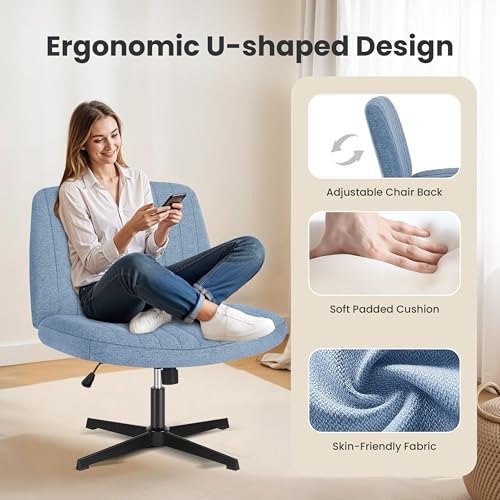 Simple Deluxe Vanity Chair with Back Criss Cross Chair with Back Home Office Desk Vanity Chairs