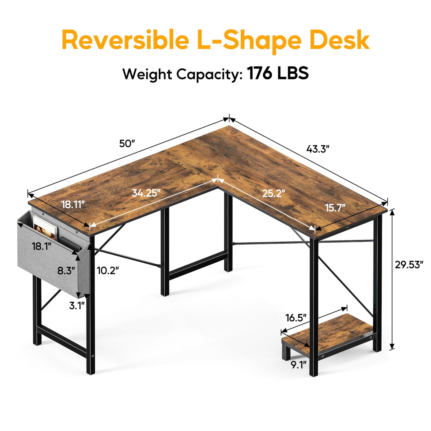 HealSmart L Shape Office Desk