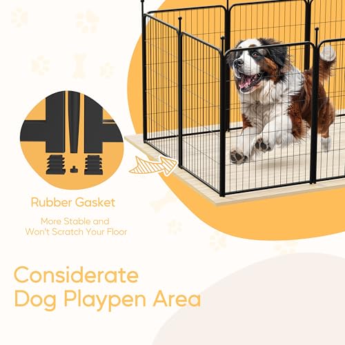 HealSmart Dog Playpen, 8-Panel Indoor and Outdoor Dog Fence