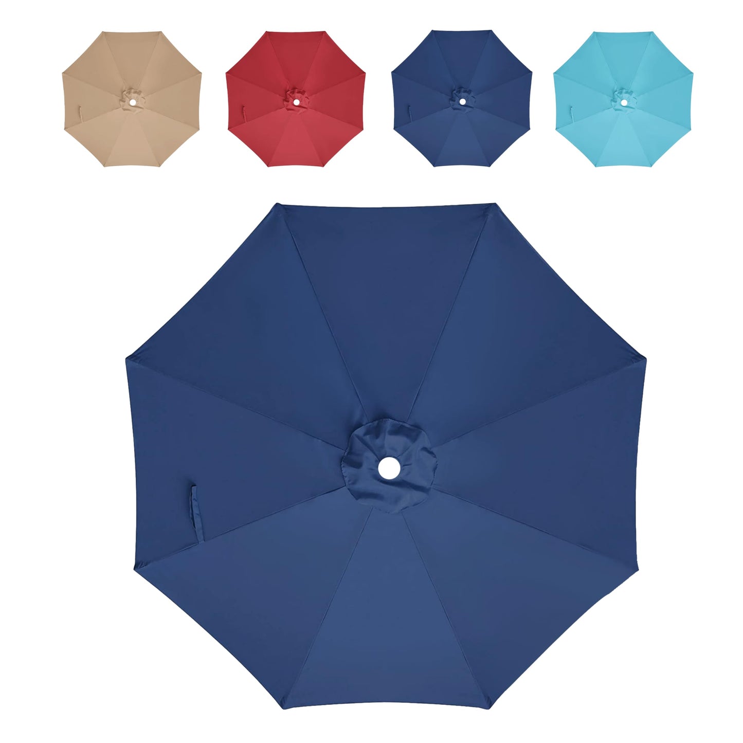 InfiniPower 9ft Patio Umbrella Replacement Canopy, Outdoor Replacement Canopy Only, Table Umbrellas Top Cover with 8 Ribs for Garden, Yard