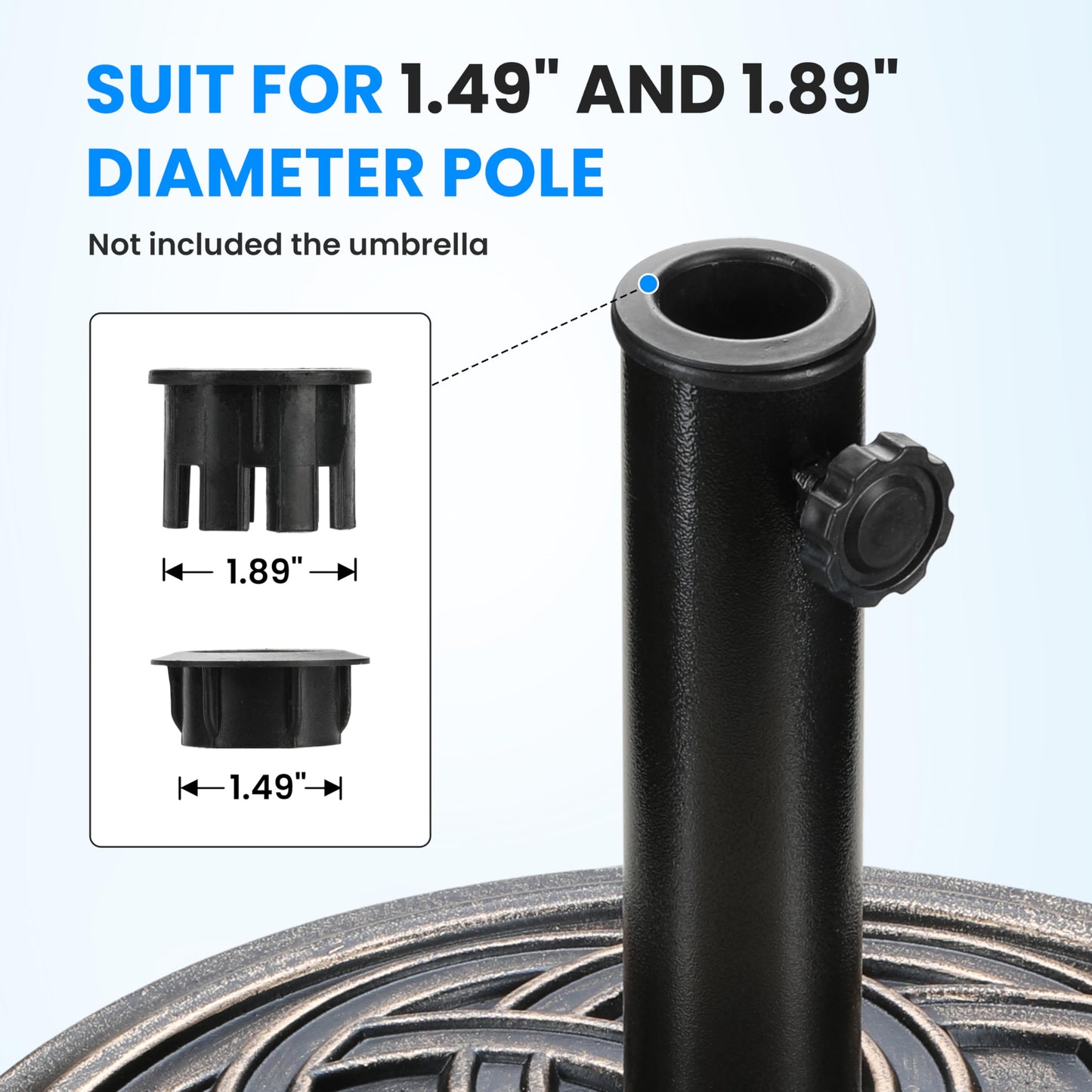 Simple Deluxe LBS Patio Umbrella Base Heavy Duty Market Umbrellas Round Stand for Outdoor