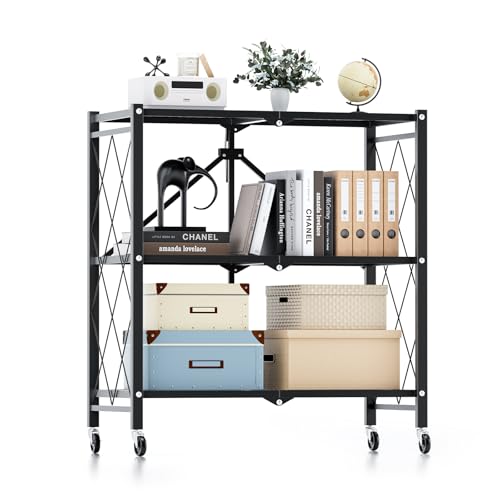 Simple Deluxe 3-Tier Folding Storage Shelves,