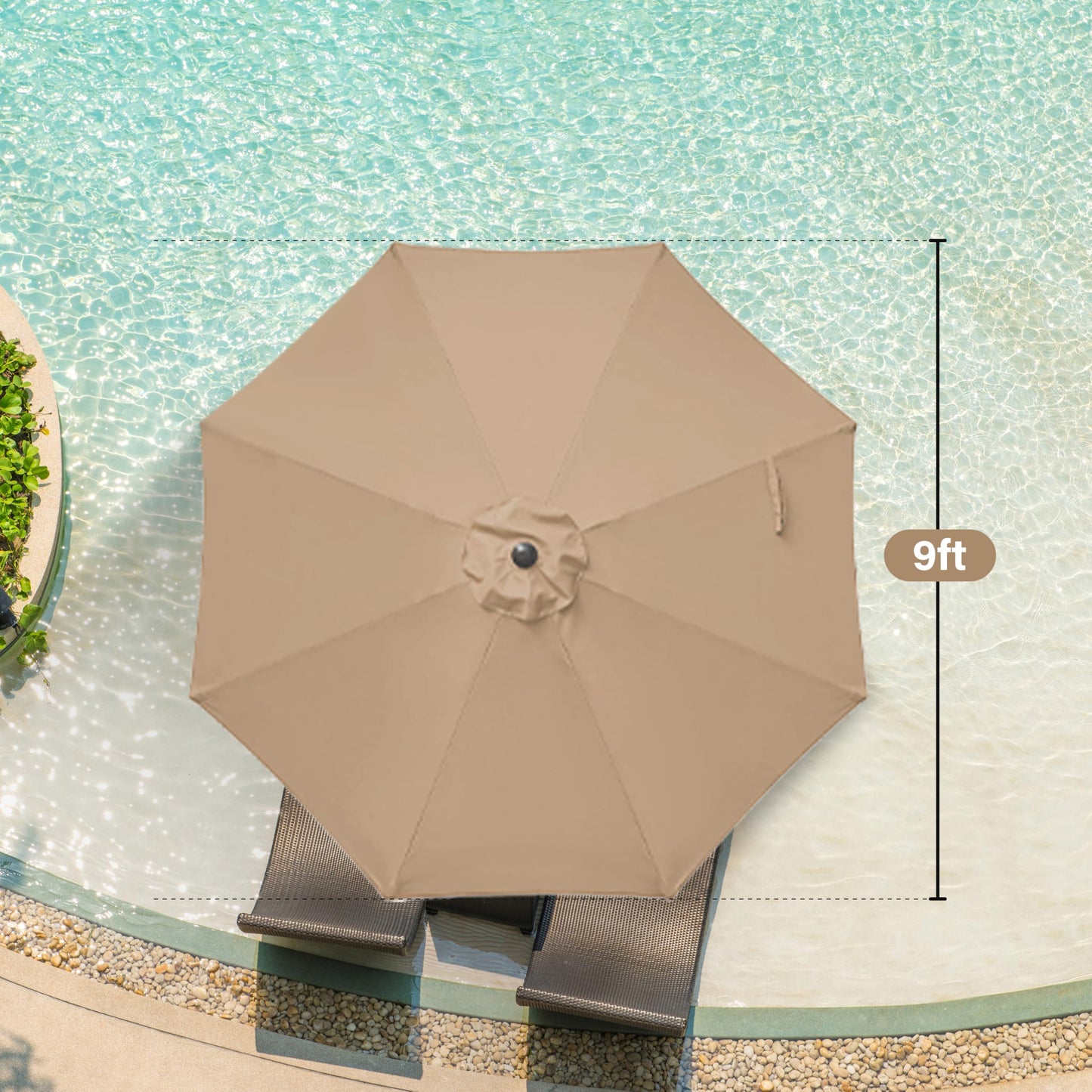 InfiniPower Outdoor Patio Umbrella Table Umbrellas with Push Button Tilt/Crank, UV Protection Waterproof for Garden Deck Backyard Pool,