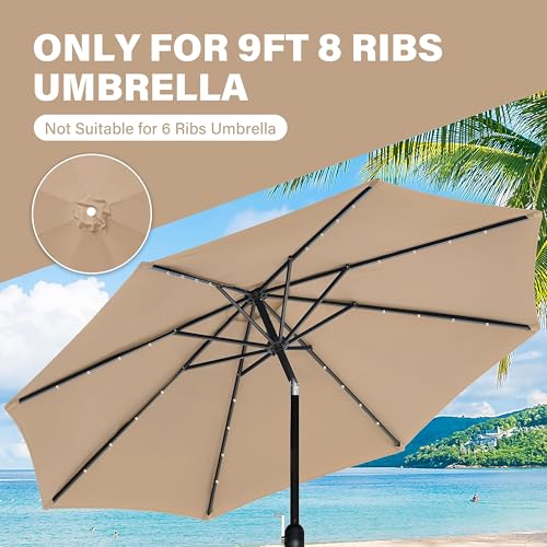 YSSOA 9ft/10ft Outdoor Market Patio Umbrella with 8 Sturdy Ribs, Tilt/Crank Push Button for Garden, Deck, Backyard and Pool