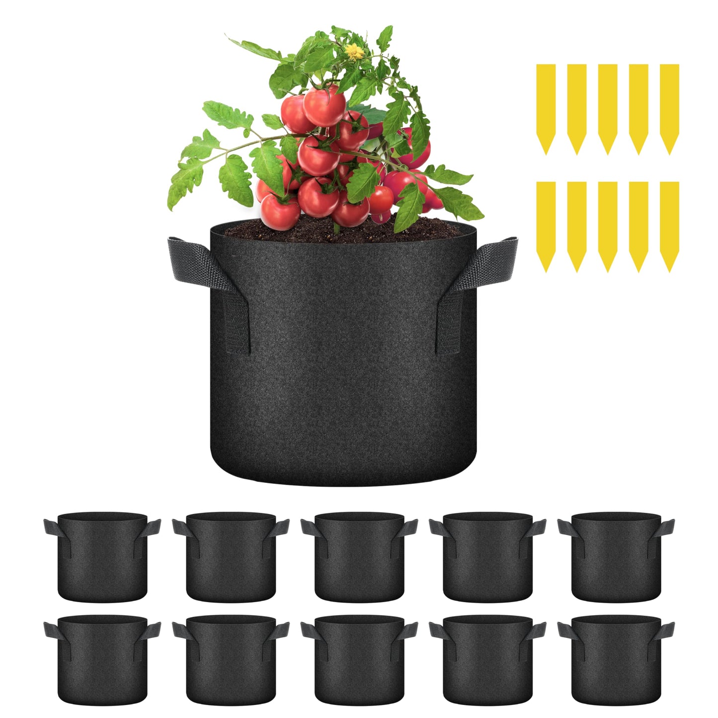 YSSOA Nonwoven Fabric Plant Pots with Handles,