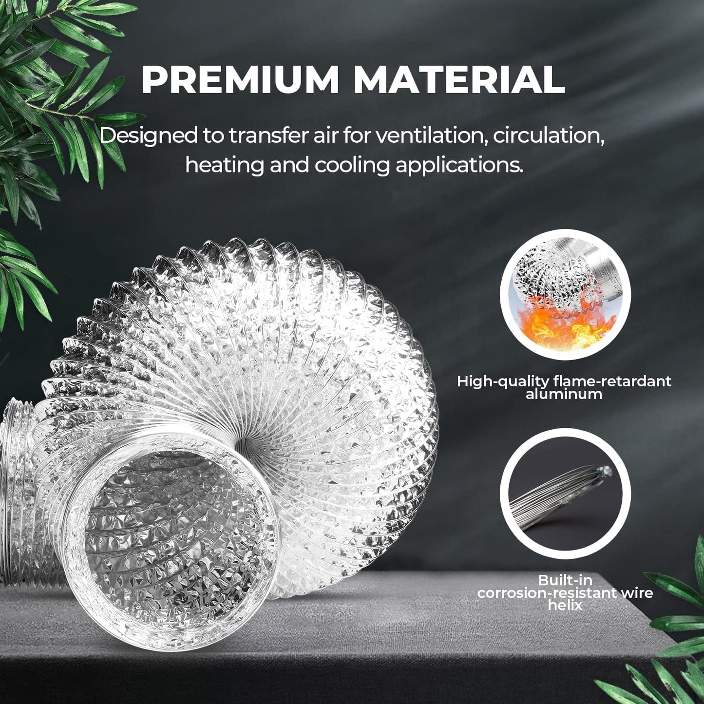 iPower Non-insulated Flex Air Aluminum Ducting
