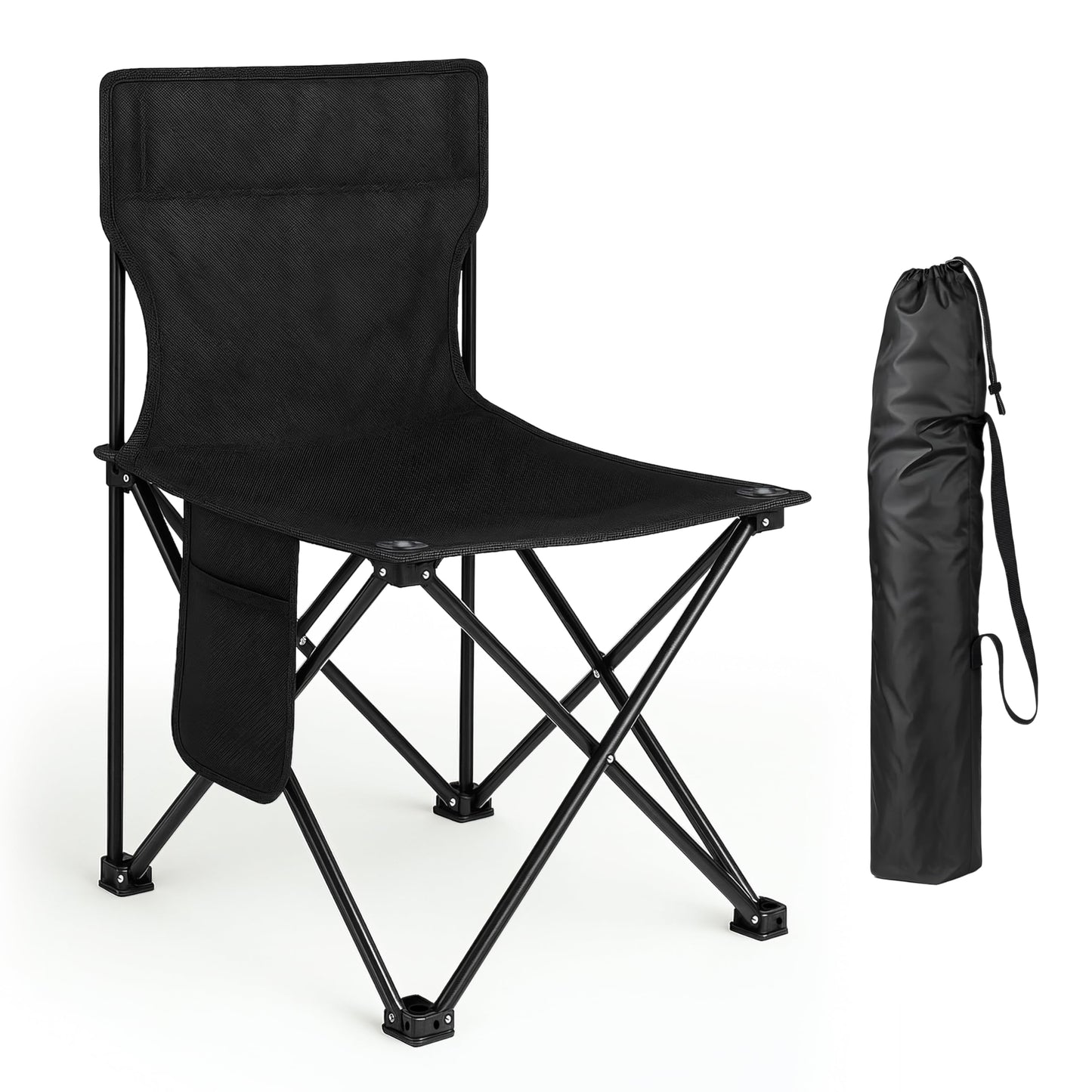 Portable Folding Camping Chair with Canopy Shade, Heavy Duty Lounge Chair Folding Beach Chairs for Adults, Suitable for Outside, Beach and Patio-Support 220 LBS