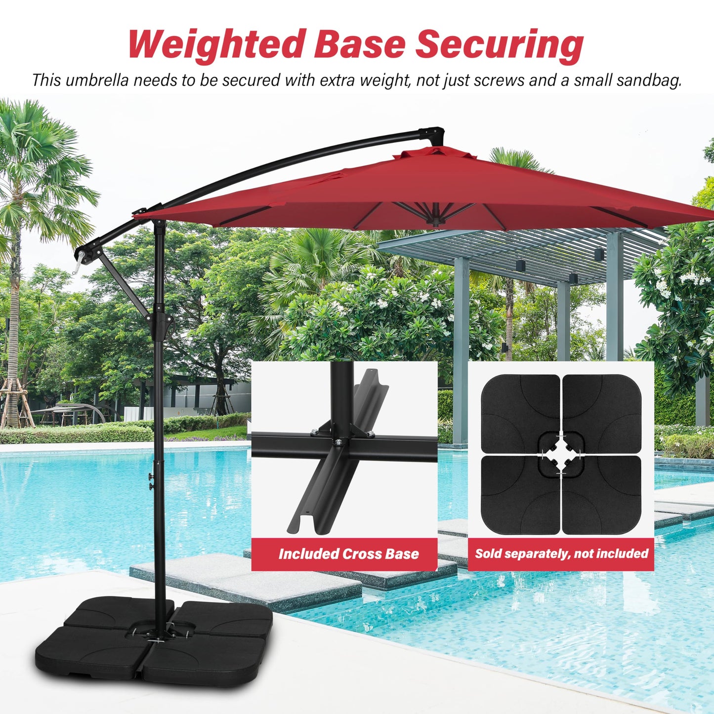 InfiniPower 9ft Patio Umbrella Replacement Canopy, Outdoor Replacement Canopy Only, Table Umbrellas Top Cover with 8 Ribs for Garden, Yard