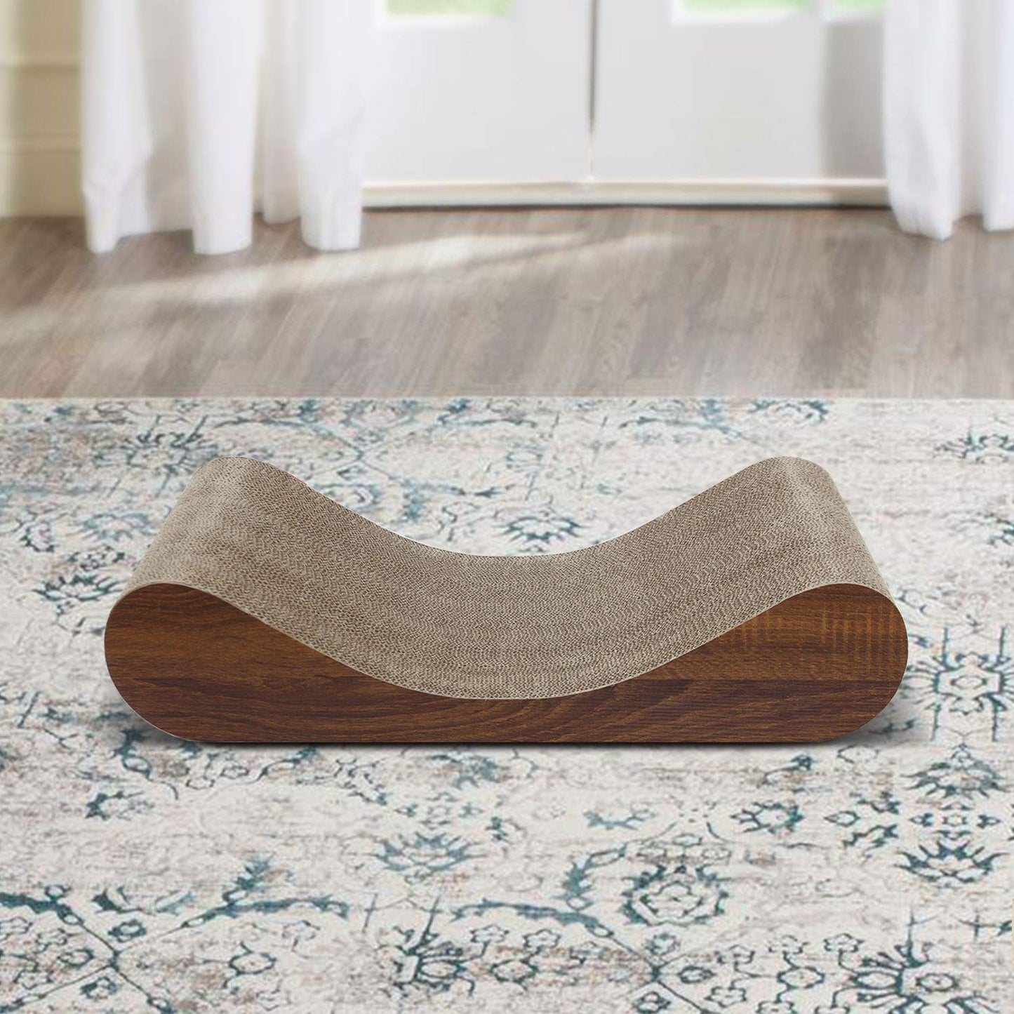 2 in 1 Cat Scratcher Cardboard Lounge Bed, Cat Scratching Pad, Durable Board Pads Prevents Furniture Damage,Large