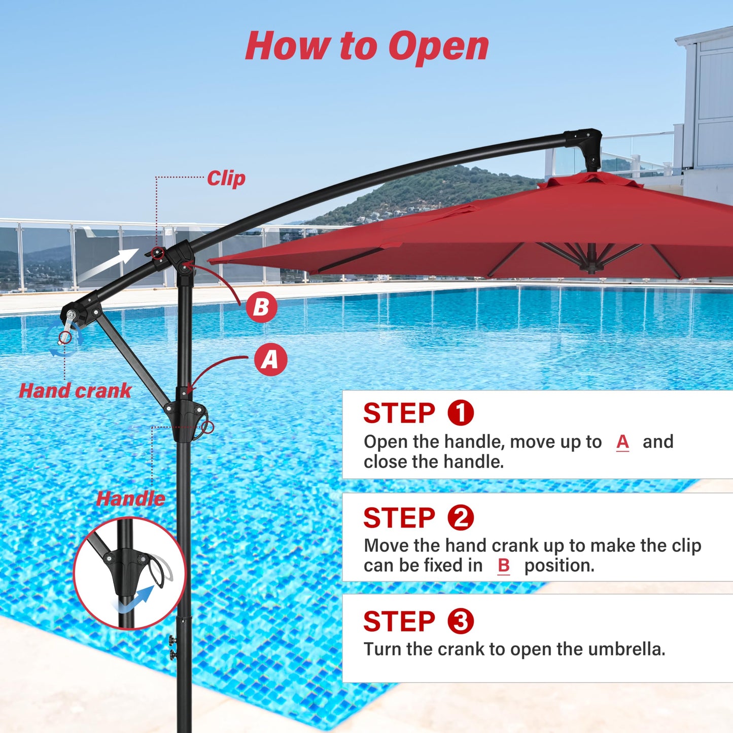 InfiniPower 9ft Patio Umbrella Replacement Canopy, Outdoor Replacement Canopy Only, Table Umbrellas Top Cover with 8 Ribs for Garden, Yard