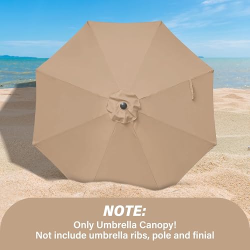 YSSOA 9ft/10ft Outdoor Market Patio Umbrella with 8 Sturdy Ribs, Tilt/Crank Push Button for Garden, Deck, Backyard and Pool