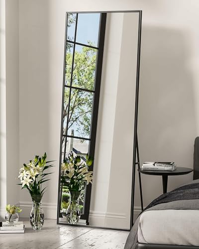 YSSOA Full Length Mirror, Floor Mirror with Stand,Wall-Mounted Dressing Mirror, Bedroom Mirror