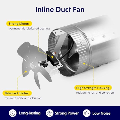 iPower Inline Booster Duct Fan and Speed Adjuster HVAC Controls