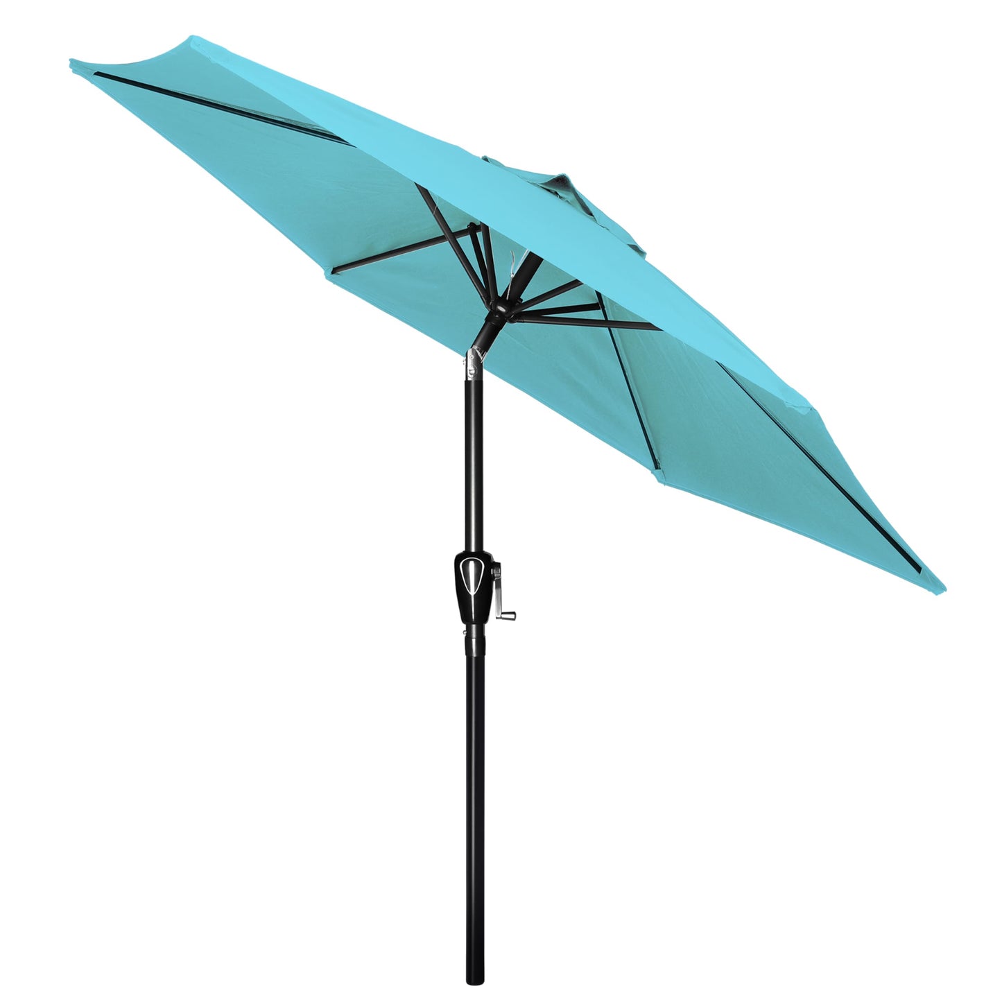 HealSmart 7.5ft Patio Umbrella with Push Button Tilt/Crank, Outdoor Table Market Yard Umbrella, 6 Sturdy Ribs for Garden, Deck, Backyard, Pool