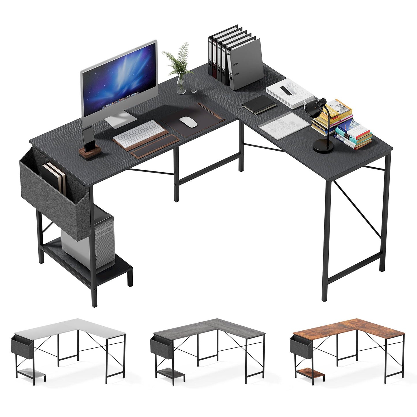 50-Inch Computer Gaming Corner L Shaped Desk, Sturdy Desk