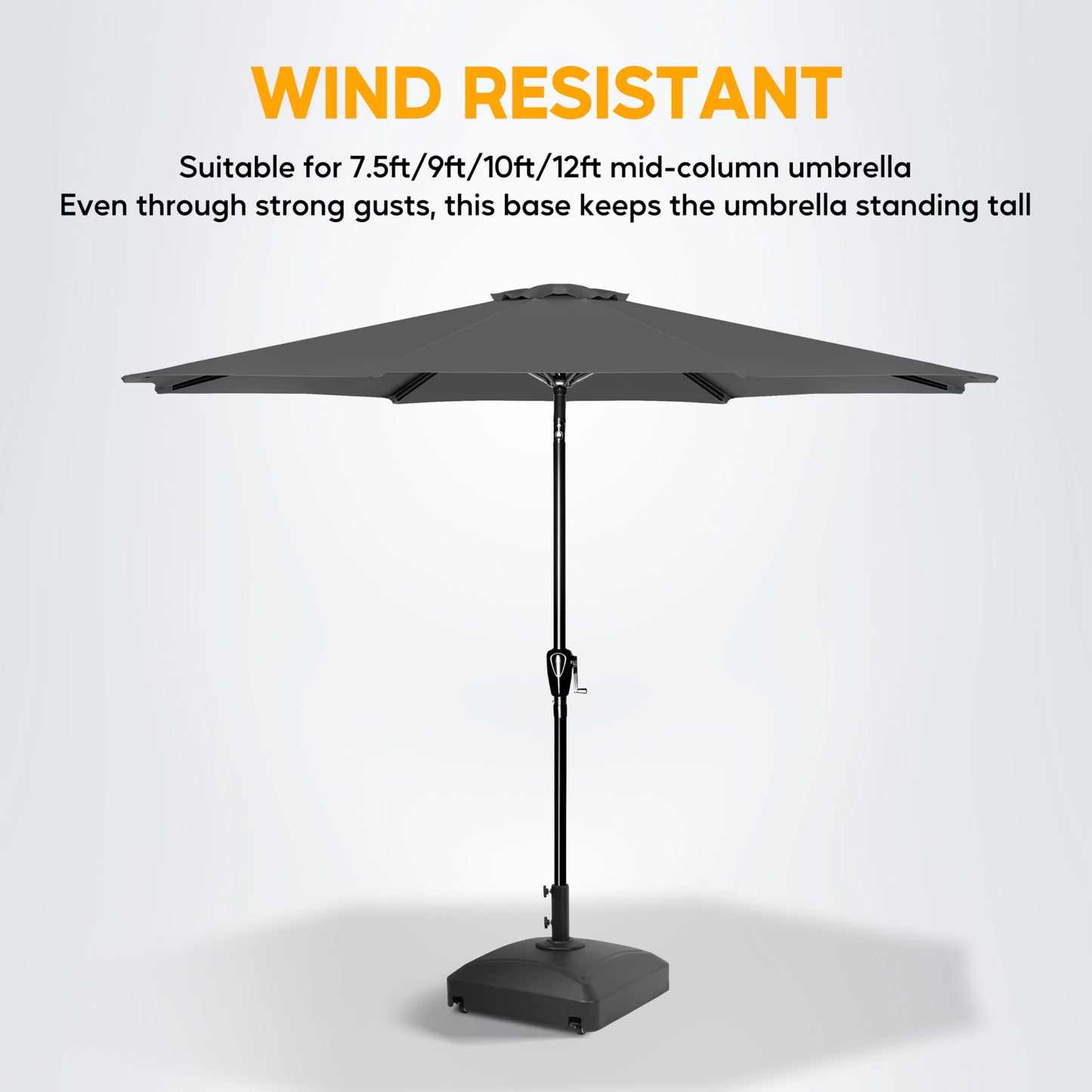 HealSmart 50Lbs Durable Fillable Outdoor Patio Umbrella Base Heavy Duty Stand for Lawn, Deck, Poolside, Black