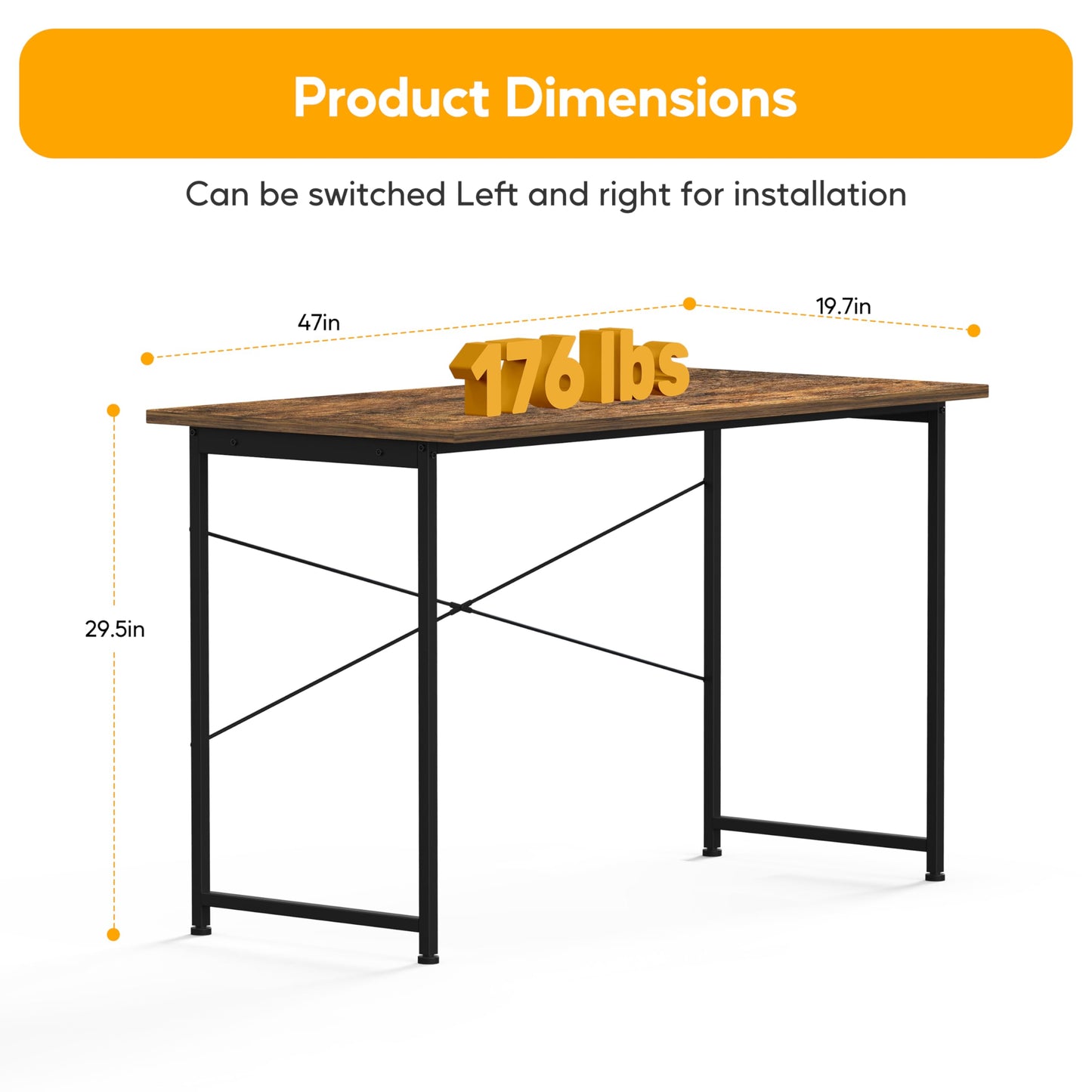 YSSOA Work Study Writing Student Kids Bedroom Wood Modern Simple Table with Headphone Hooks