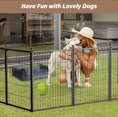 YSSOA Dog Playpen Indoor, Puppy Playpen Indoor Outdoor for Yard, Camping, RV, Heavy Duty Dog Pen for Puppies/Small/Medium Dogs, Black