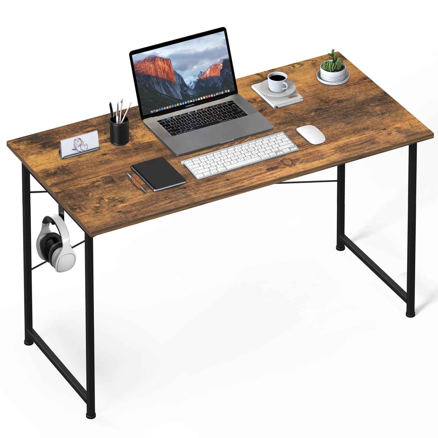 YSSOA Work Study Writing Student Kids Bedroom Wood Modern Simple Table with Headphone Hooks