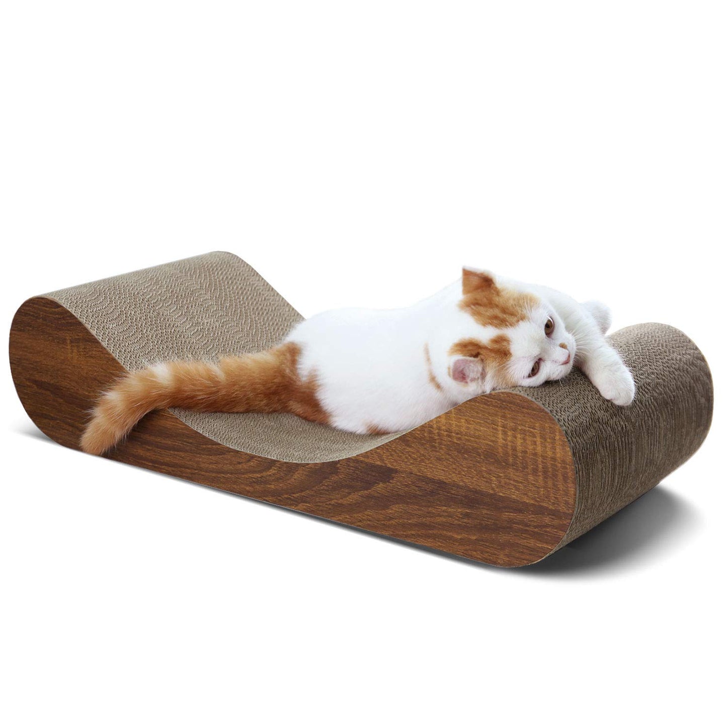 2 in 1 Cat Scratcher Cardboard Lounge Bed, Cat Scratching Pad, Durable Board Pads Prevents Furniture Damage,Large