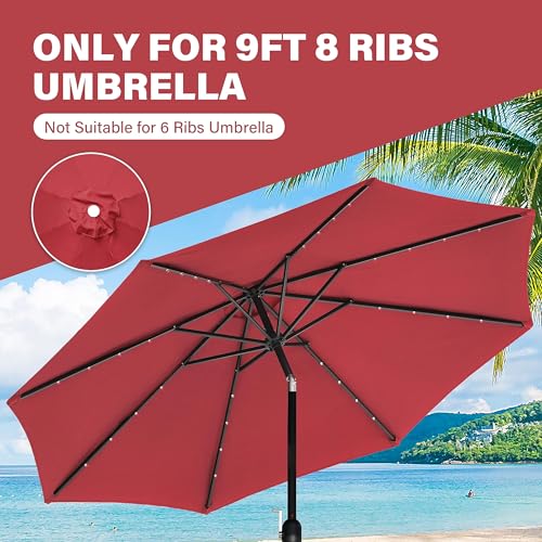 YSSOA 9ft/10ft Outdoor Market Patio Umbrella with 8 Sturdy Ribs, Tilt/Crank Push Button for Garden, Deck, Backyard and Pool