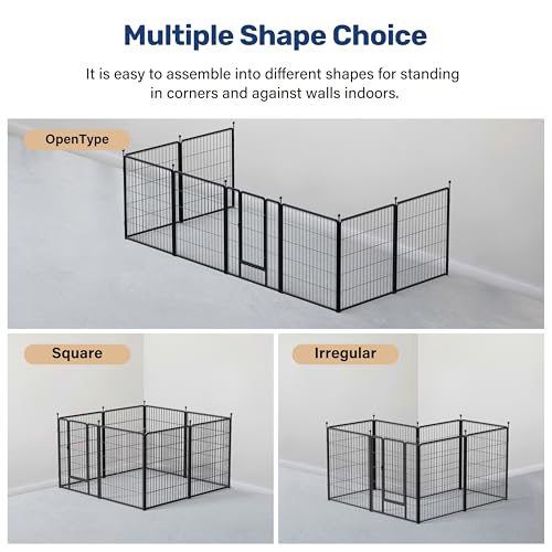 YSSOA Dog Playpen Indoor, 8 Panels Heavy Duty Metal Animal Barrier Fence