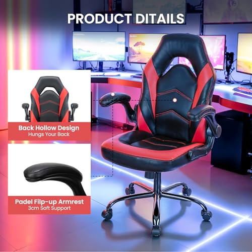 Gaming Chair, Backrest and Seat Height Adjustable Swivel Recliner Racing Office Computer Ergonomic Video Game Chair with Footrest and Lumbar Support