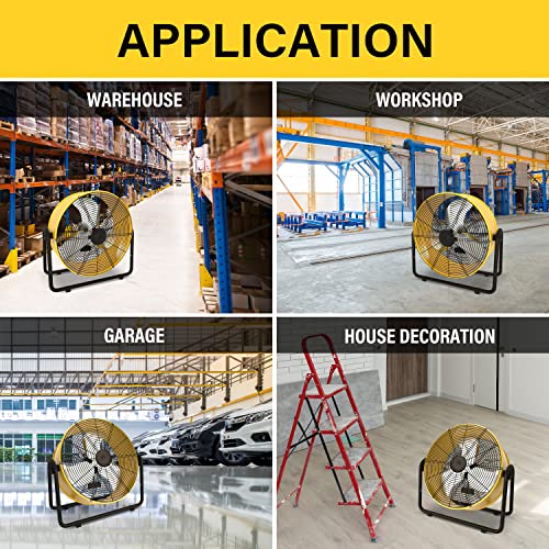Simple Deluxe 24-Inch Heavy Duty Metal Drum Fan, 3-Speed High Velocity Industrial Floor Fan for Warehouses, Workshops, Factories and Basements