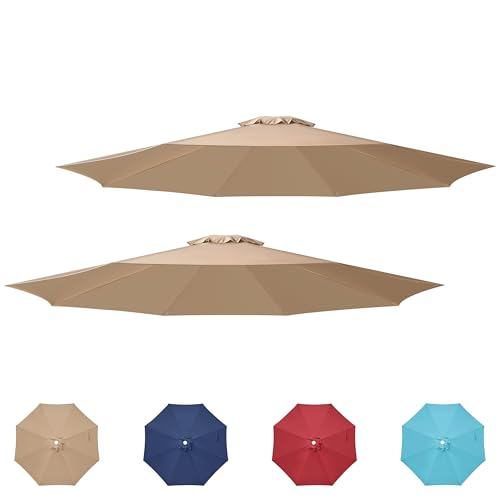 HealSmart 9' Patio Umbrella Replacement Canopy Cover with 8 Ribs, Outdoor Table Market Yard Umbrellas