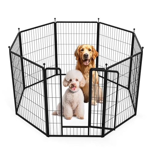 YSSOA Dog Playpen Indoor, 8 Panels Heavy Duty Metal Animal Barrier Fence