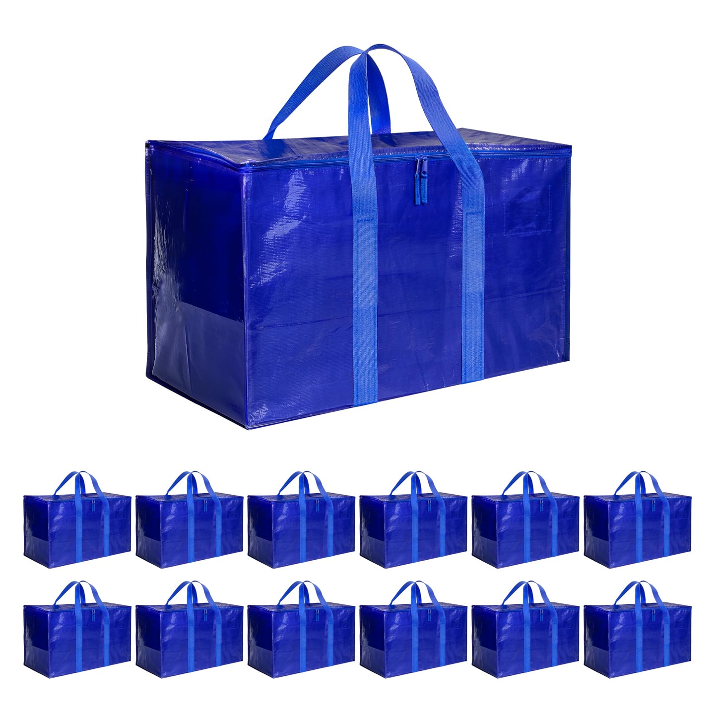 YSSOA Extra Large Moving Bags with Carrying Handles & Zippers, Moving Supplies with lids, Fold Flat, Moving and Storing