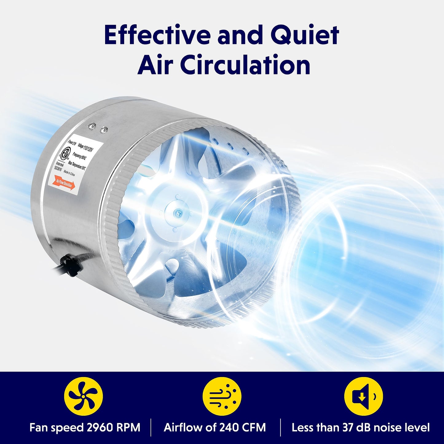iPower Inline Booster Duct Fan