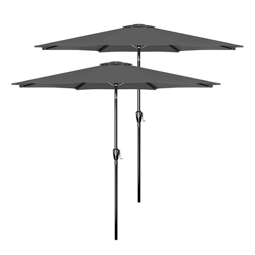 Simple Deluxe Patio Umbrella Outdoor, UV Protection Sunshade with Push Button Tilt/Crank and 8 Sturdy Ribs, for Table Garden Lawn Beach Pool