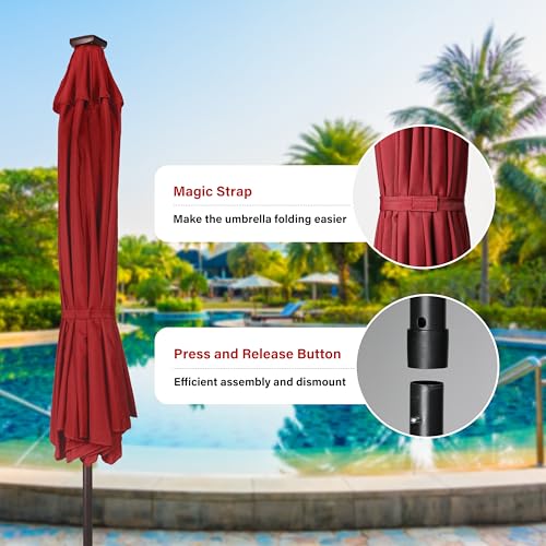 InfiniPower 9ft Patio Umbrella Replacement Canopy, Outdoor Replacement Canopy Only, Table Umbrellas Top Cover with 8 Ribs for Garden, Yard