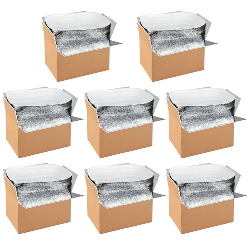 YSSOA Insulated Shipping Boxes with Aluminum Foil Liner,Thermal Insulation Cold Pack Shipping Boxes for Frozen Food, Reusable Styrofoam Cooler Box, Small Mailing Box