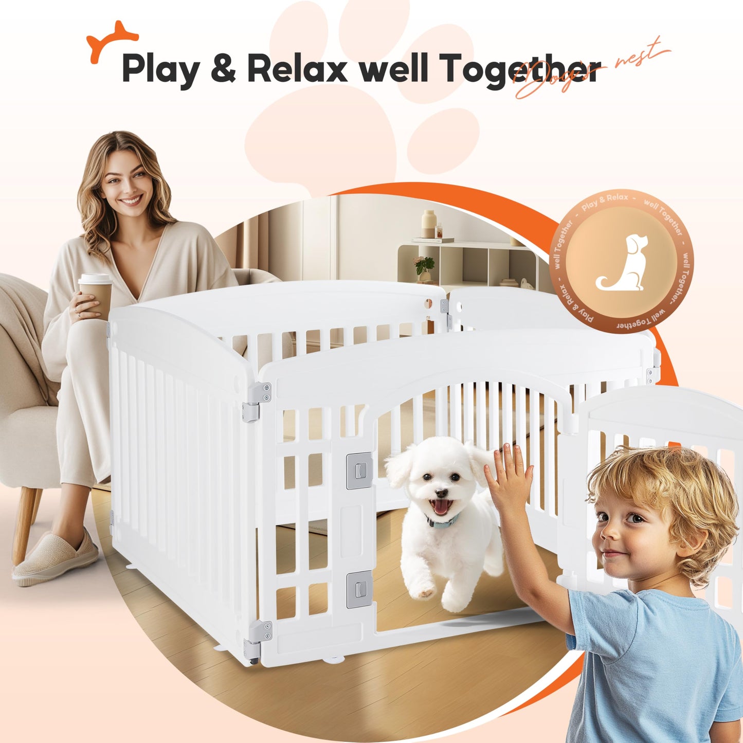 HealSmart Plastic/Metal Dog Playpen