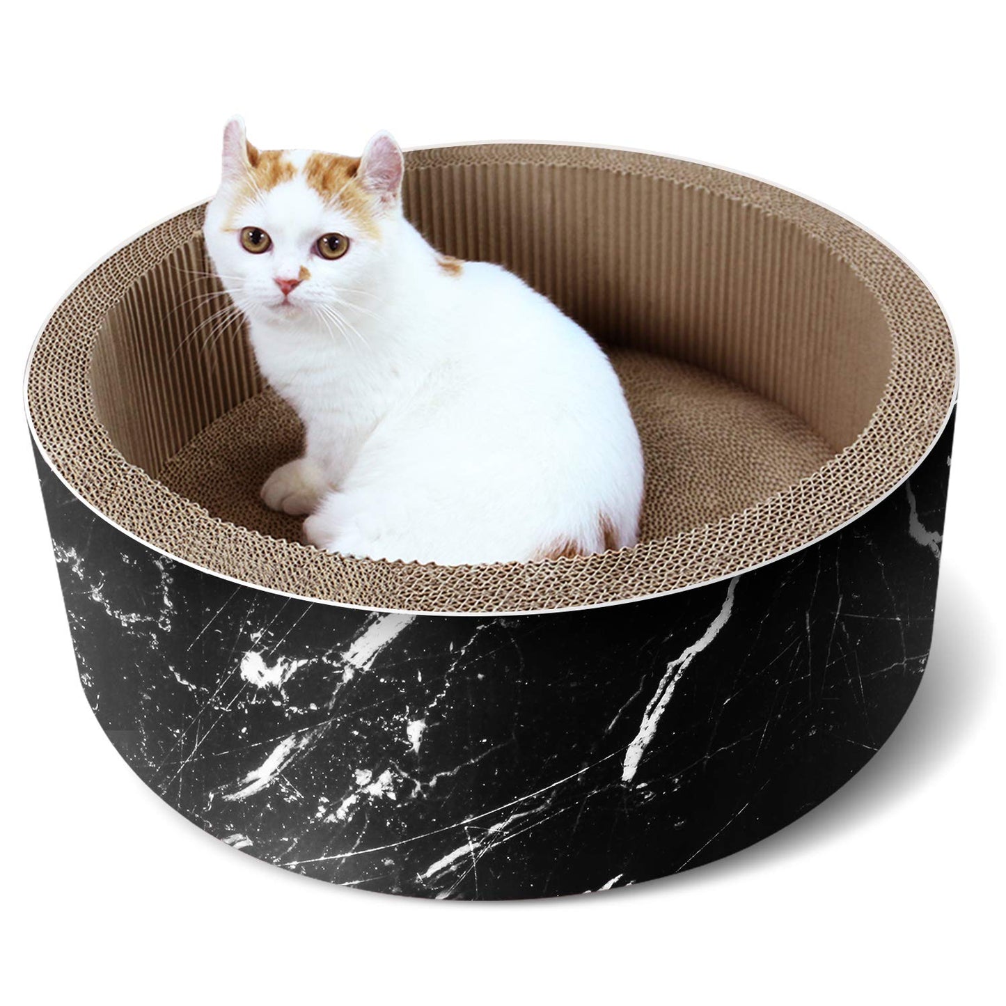 2 in 1 Cat Scratcher Cardboard Lounge Bed, Cat Scratching Pad, Durable Board Pads Prevents Furniture Damage,Large