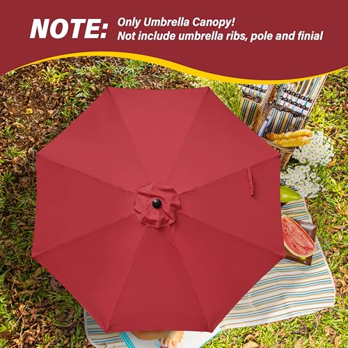 InfiniPower 9ft Patio Umbrella Replacement Canopy, Outdoor Replacement Canopy Only, Table Umbrellas Top Cover with 8 Ribs for Garden, Yard