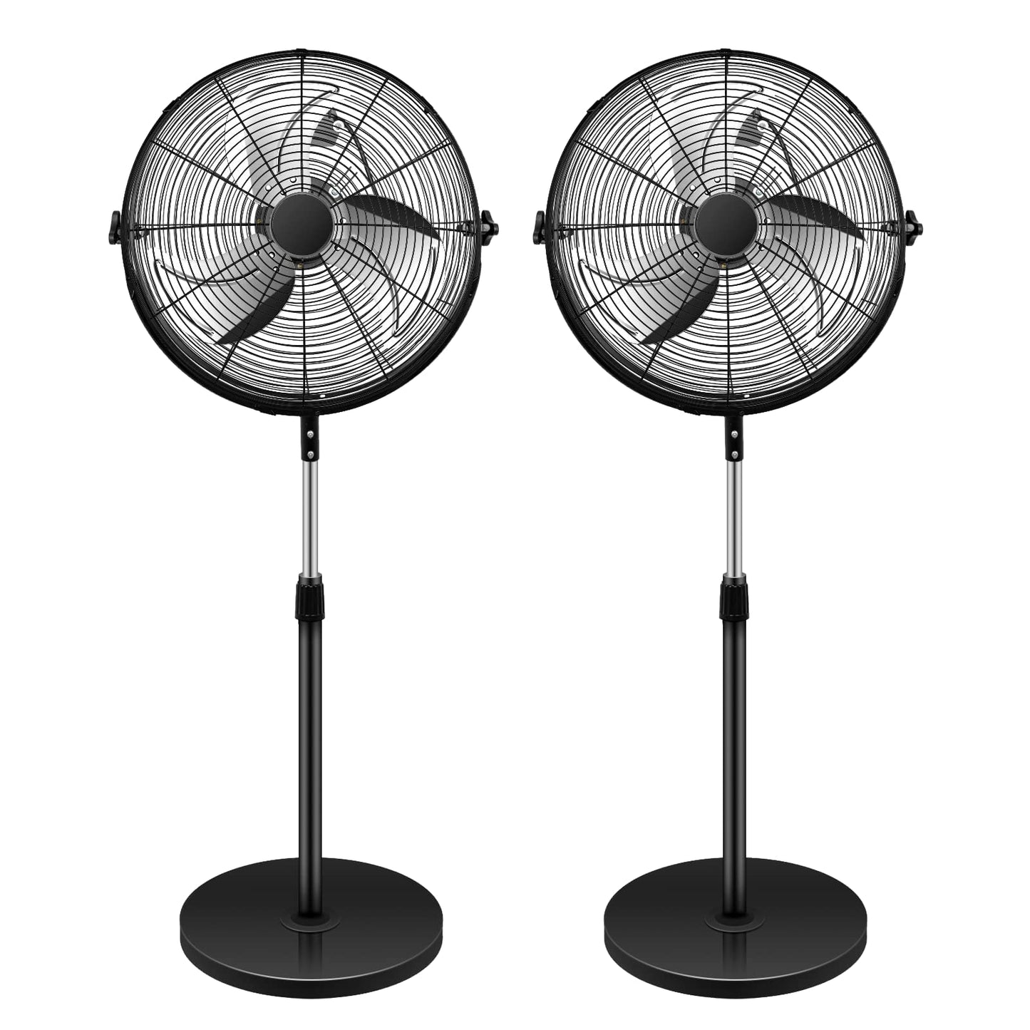 Simple Deluxe 16" Pedestal Fan for Bedroom, 75° Oscillating Standing Floor Fan with 3 Speeds, Powerful 20ft/s Airflow, Adjustable Height & Tilt, Remote Control, for Home & Office Group