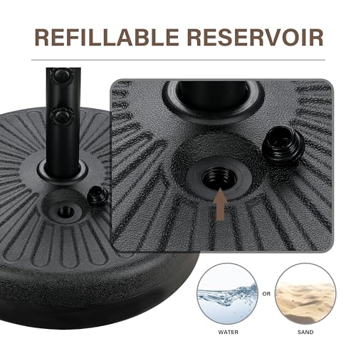 YSSOA Fillable Mobile Offset Patio Base Heavy Duty Market Cantilever Umbrella Stand Square