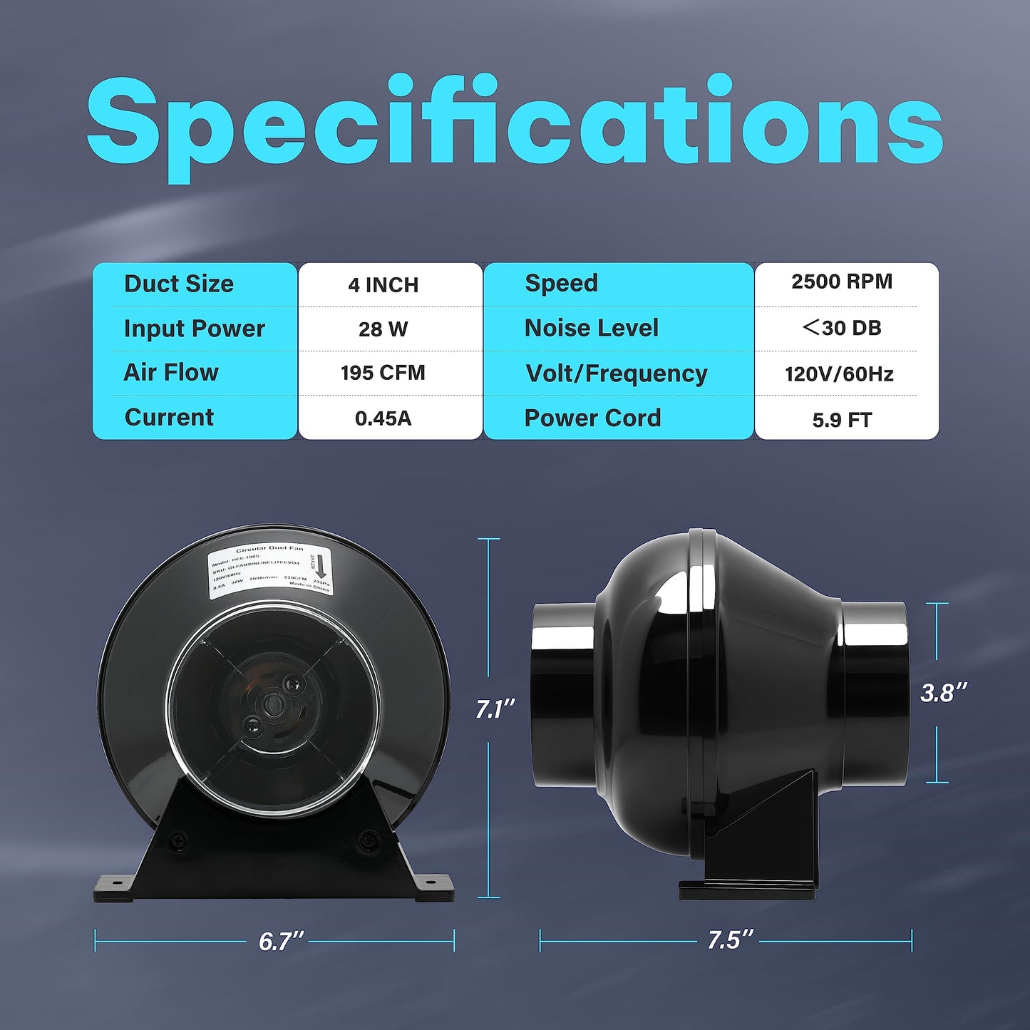 iPower Inline Fan Circulation Vent Blower and Air Carbon Filter Ducting Combo for Grow Tent Ventilation
