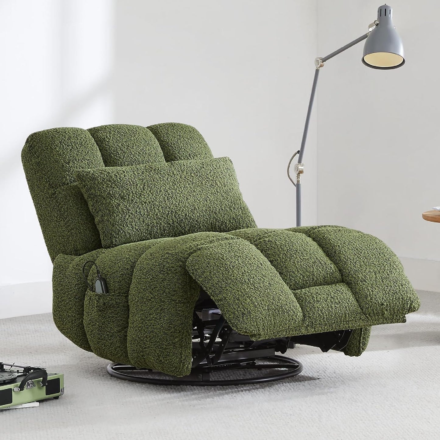Oversized Power Recliner Chair for Adults, Ultra-Comfy Remote Control Glider Recliner for Living Room Theater Seating Single Sofa, Swivel Rocker Recliner Chair with Side Pocket