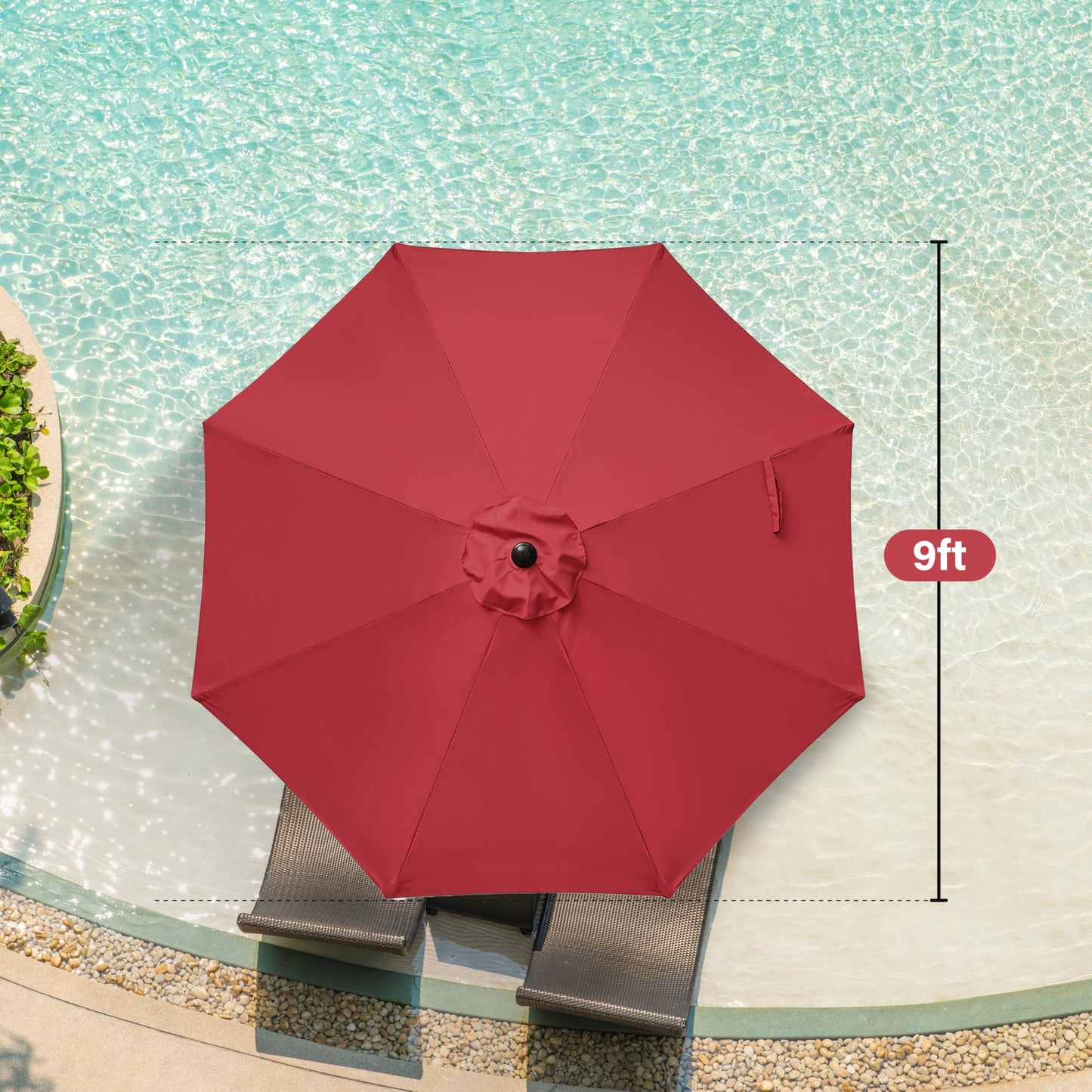 InfiniPower Outdoor Patio Umbrella Table Umbrellas with Push Button Tilt/Crank, UV Protection Waterproof for Garden Deck Backyard Pool,