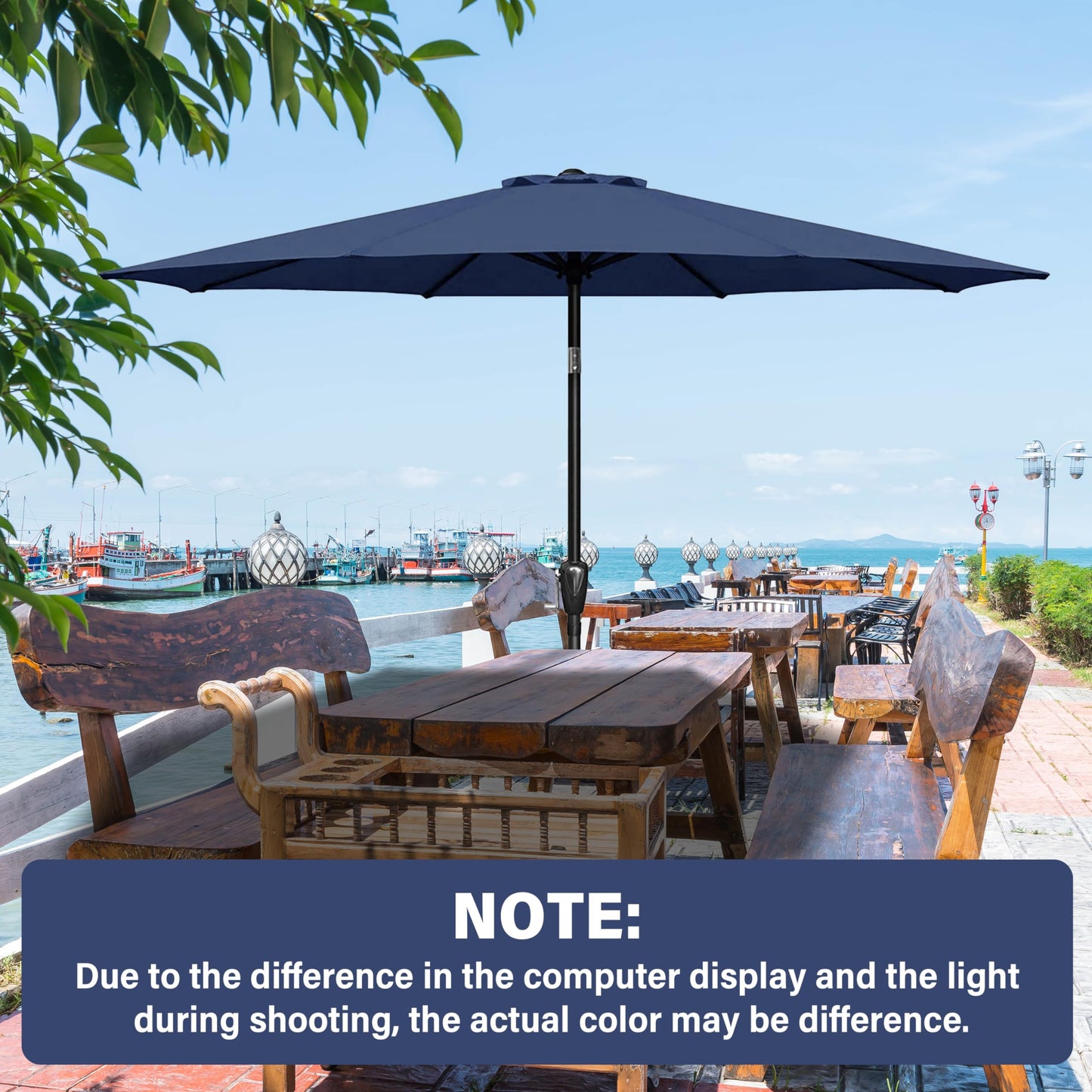 HealSmart 9' Patio Umbrella Replacement Canopy Cover with 8 Ribs, Outdoor Table Market Yard Umbrellas