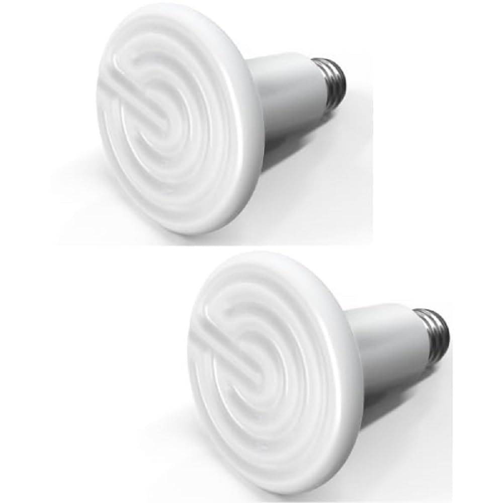 YSSOA 100W Ceramic Heat Emitter, Reptile Heat Bulbs, Ceramic Heat Lamp for Reptiles, Amphibian, Chicken, Dog, Cat, 1 Pack, Black