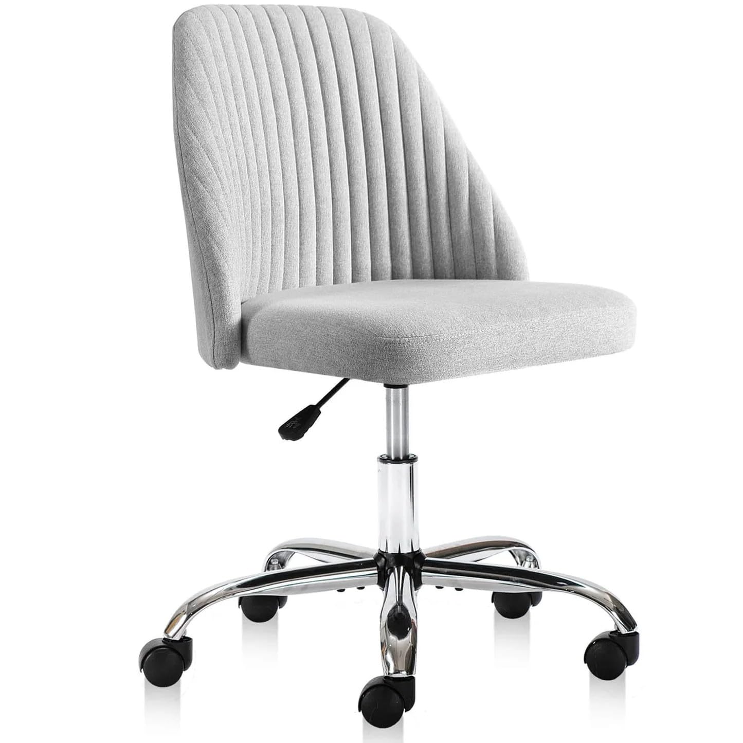 Simple Deluxe Armless Office Desk Chair, Cute Swivel Vanity Chair with Mid Back