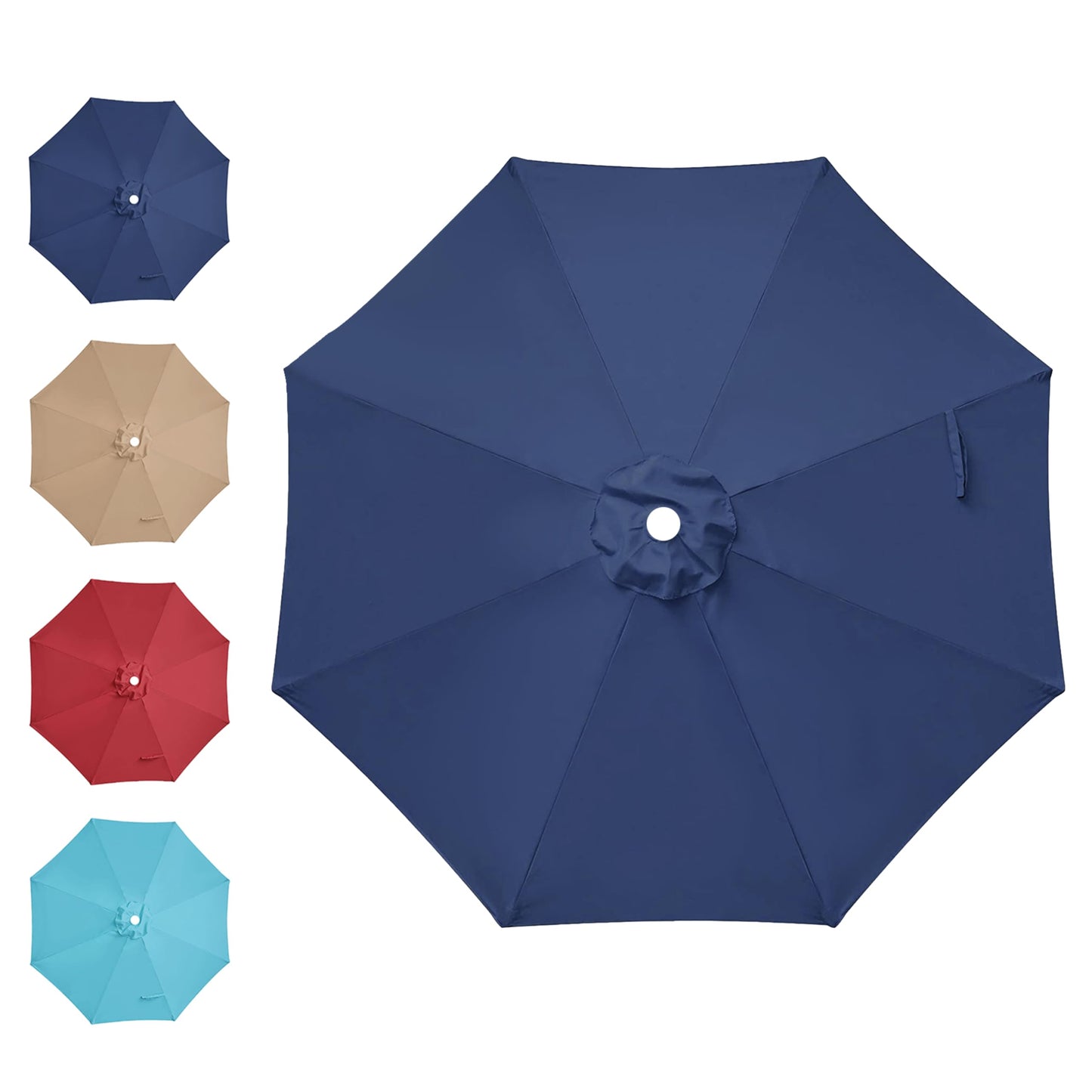 YSSOA 9ft/10ft Outdoor Market Patio Umbrella with 8 Sturdy Ribs, Tilt/Crank Push Button for Garden, Deck, Backyard and Pool