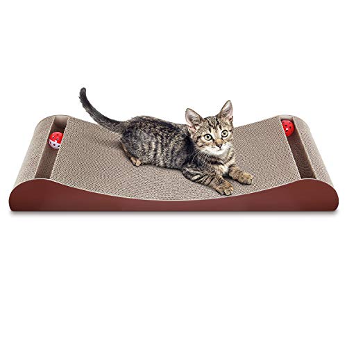 FluffyDream Cat Condo Scratcher Post Cardboard, Looking Well with Delicious Pizza Shape Cat Scratching House Bed Furniture Protector